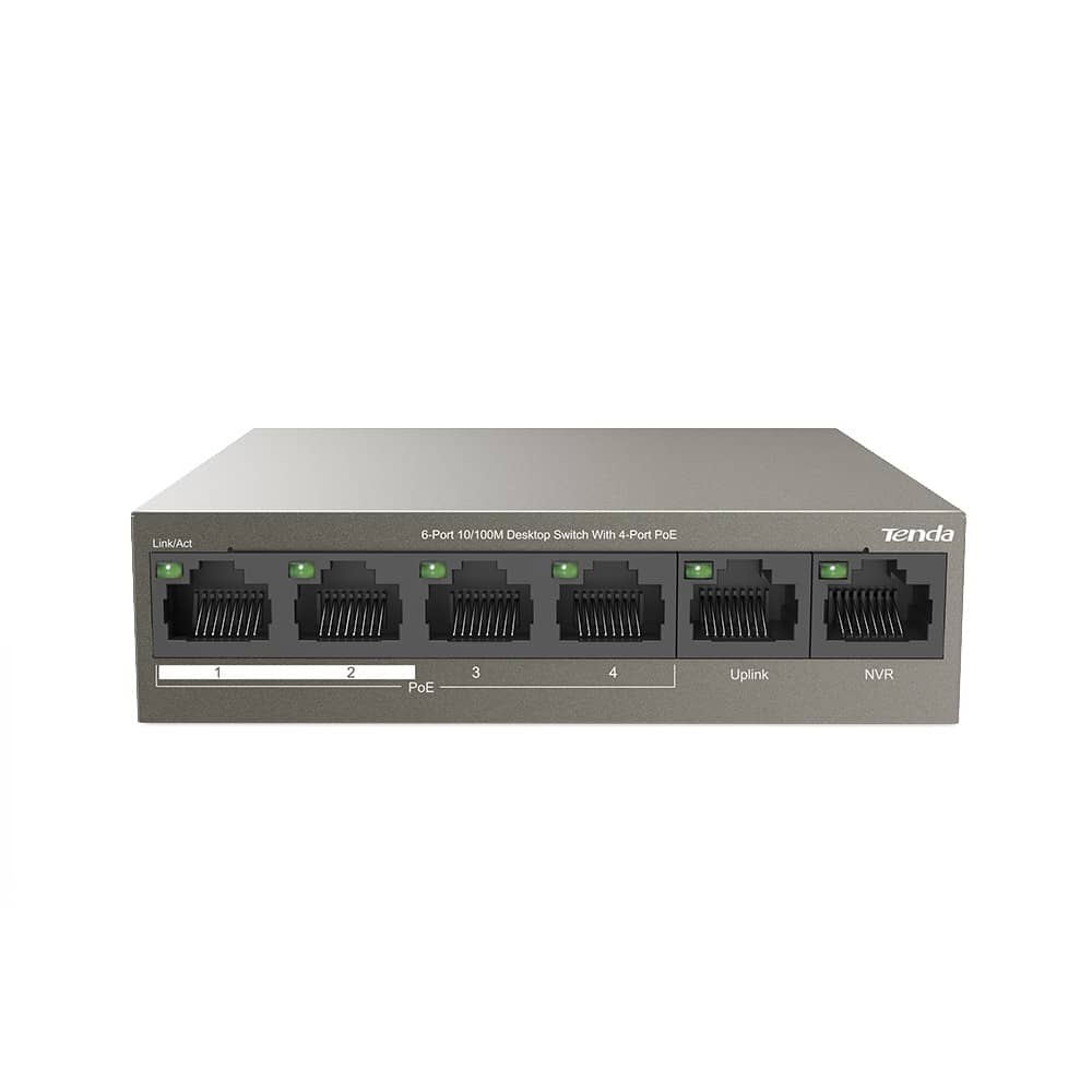 TENDA TEF1106P-4-63W 6-Port 10/100M Desktop Switch with 4-Port PoE