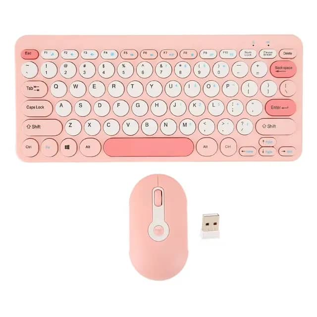 Set Tastierë dhe Miu Wireless 2.4G , Rozë
